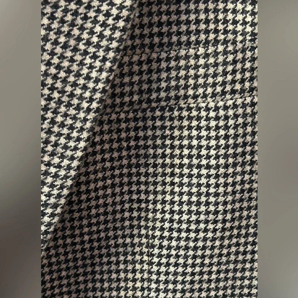 Stanley Blacker Tweed‎ Sport Coat Mens Size 44R Tan Black Houndstooth